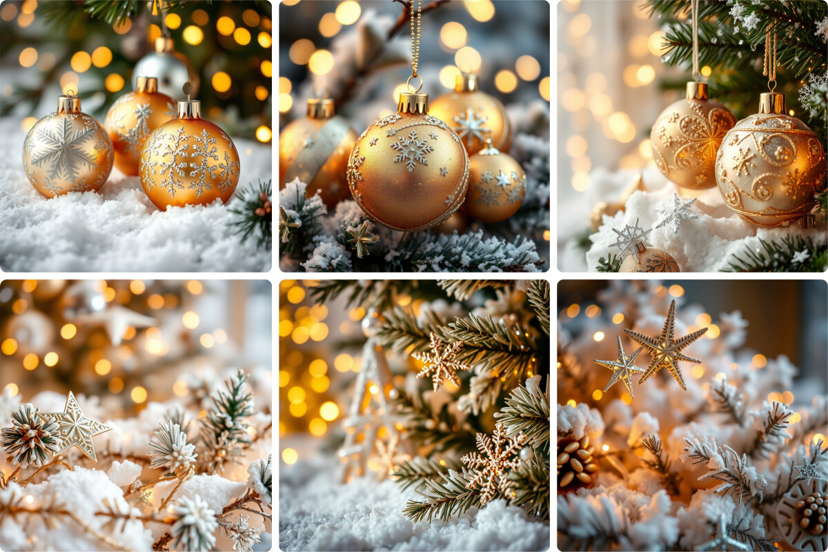 Golden and Silver Christmas Background