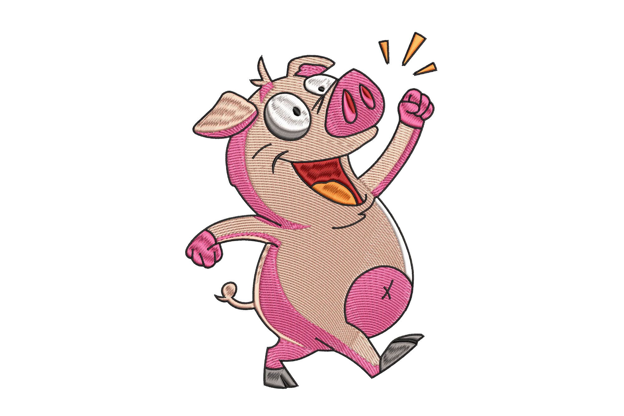 Happy Cartoon Pig