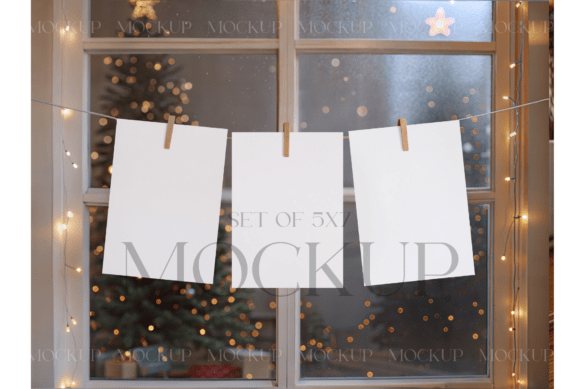 Holiday Window Hanging Card Mockup