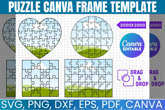 Jigsaw Puzzle Canva Frame Template Graphic by Gfx Shaown · Creative Fabrica