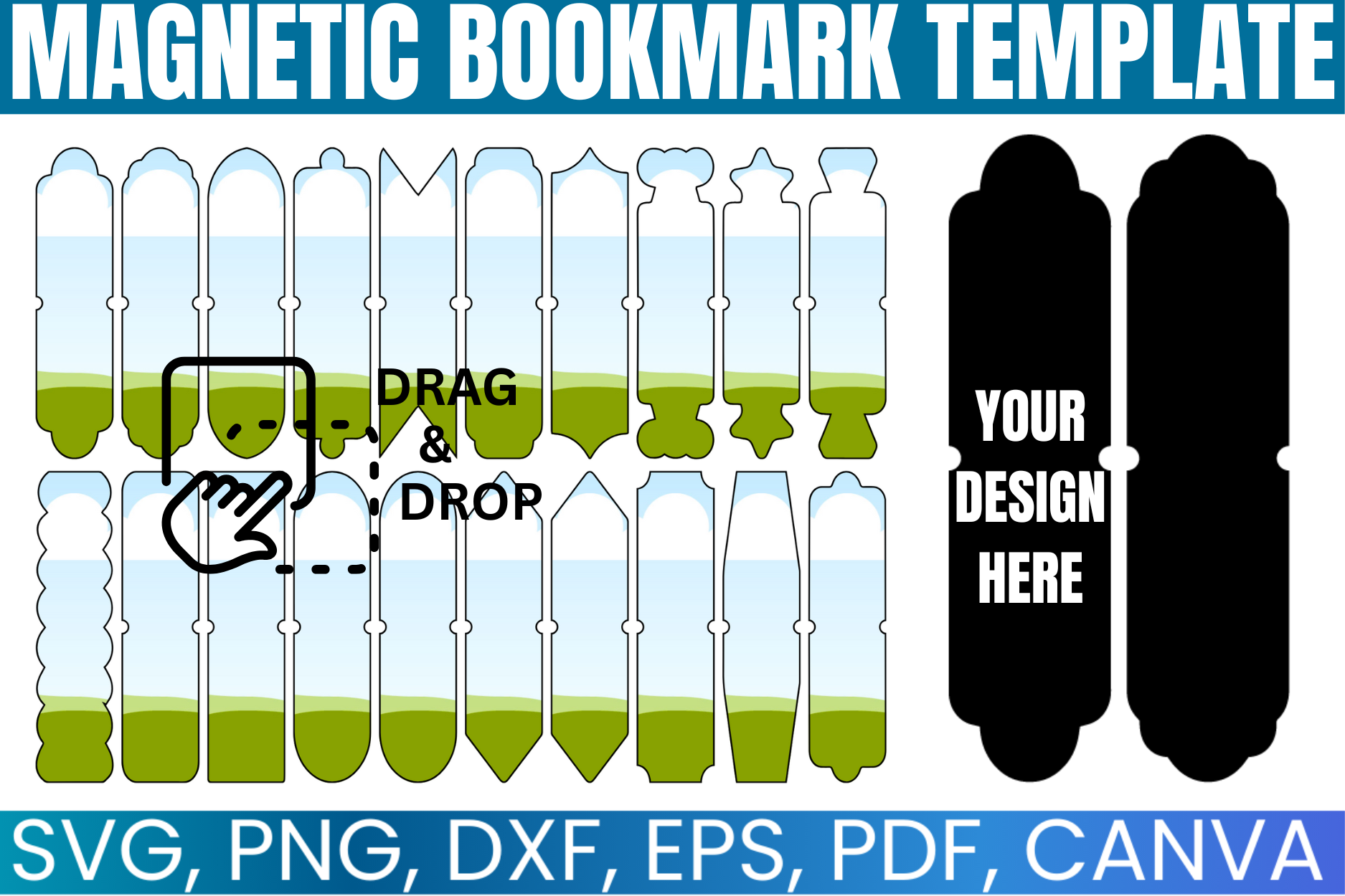 Magnetic Bookmark Template BUNDLE