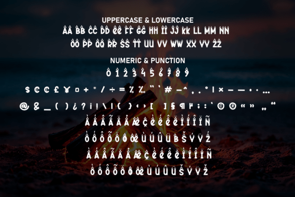 Night Bonfire Font PNG with transparent background - Preview 6
