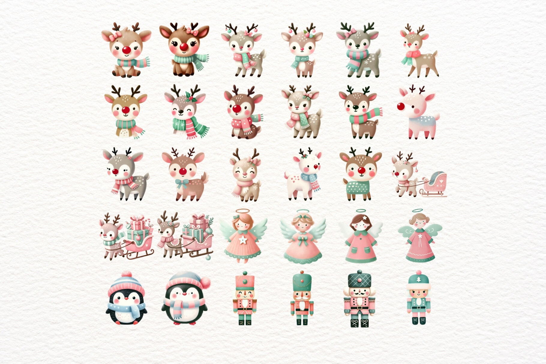 Pink and Mint Christmas PNG Clipart - photo 4