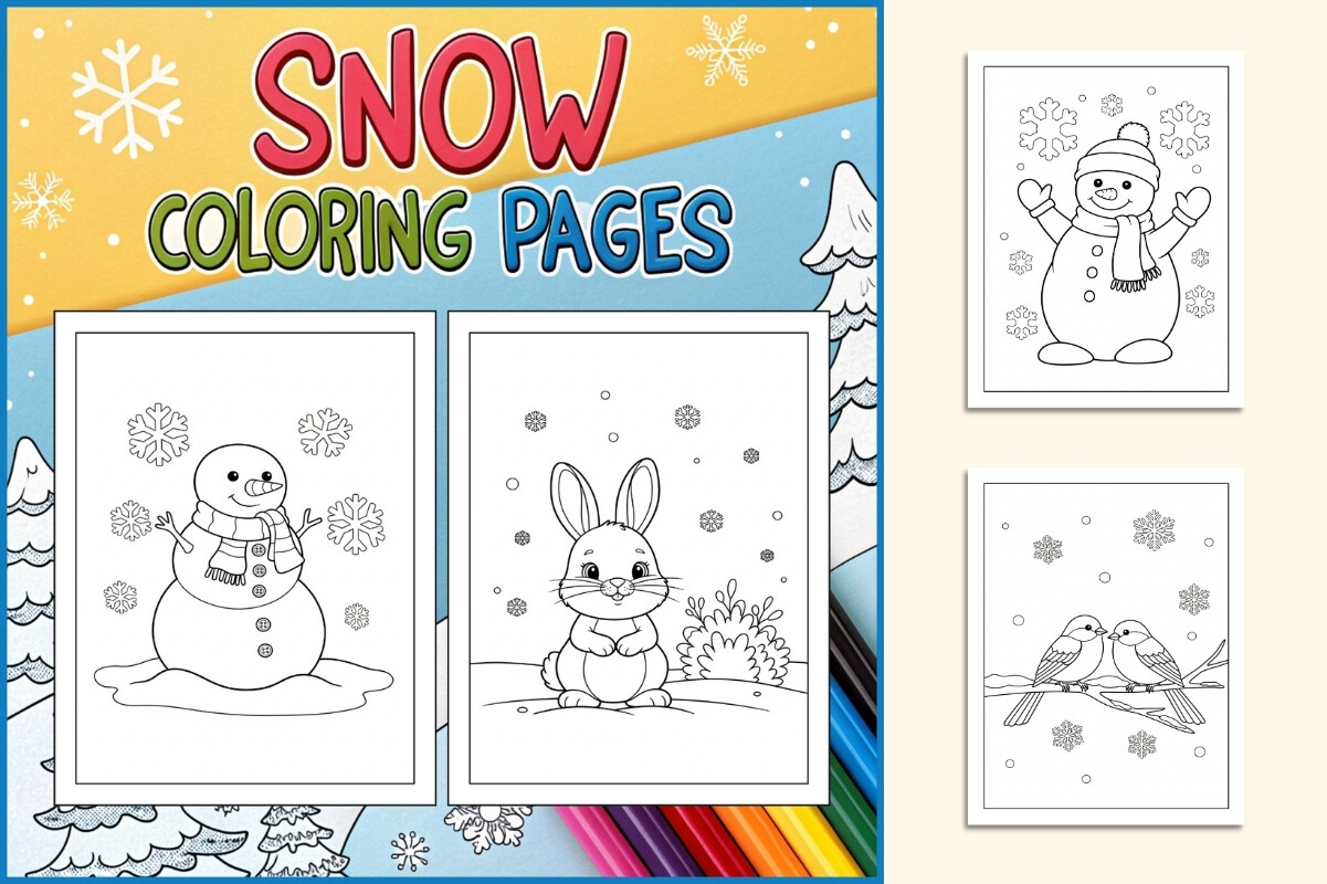 Snow Coloring Pages for Kids