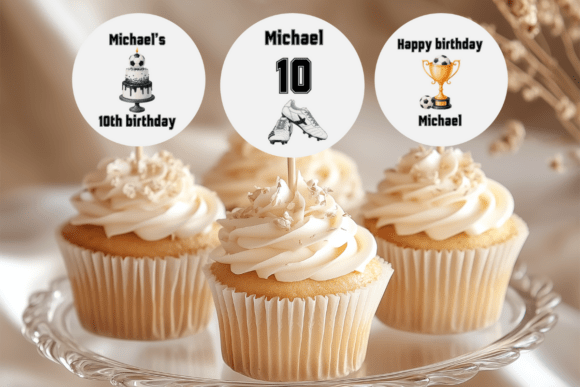 Soccer Cupcake Toppers Editable
