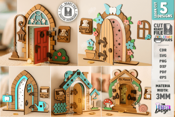 Tooth Fairy Door Laser Cut|Kids Room SVG Laser Cutting By The T Store Design