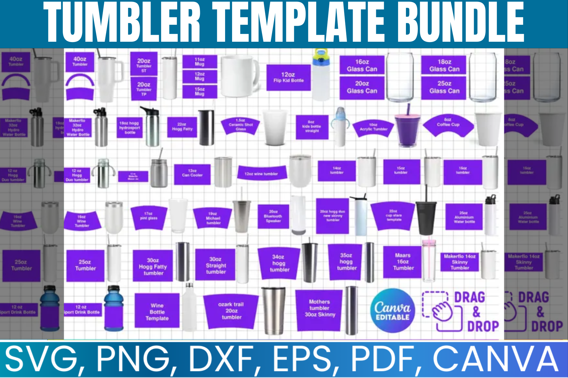 Tumbler Canva Editable Template Bundle