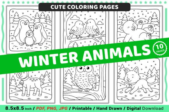 Winter Animals Cute Coloring Pages