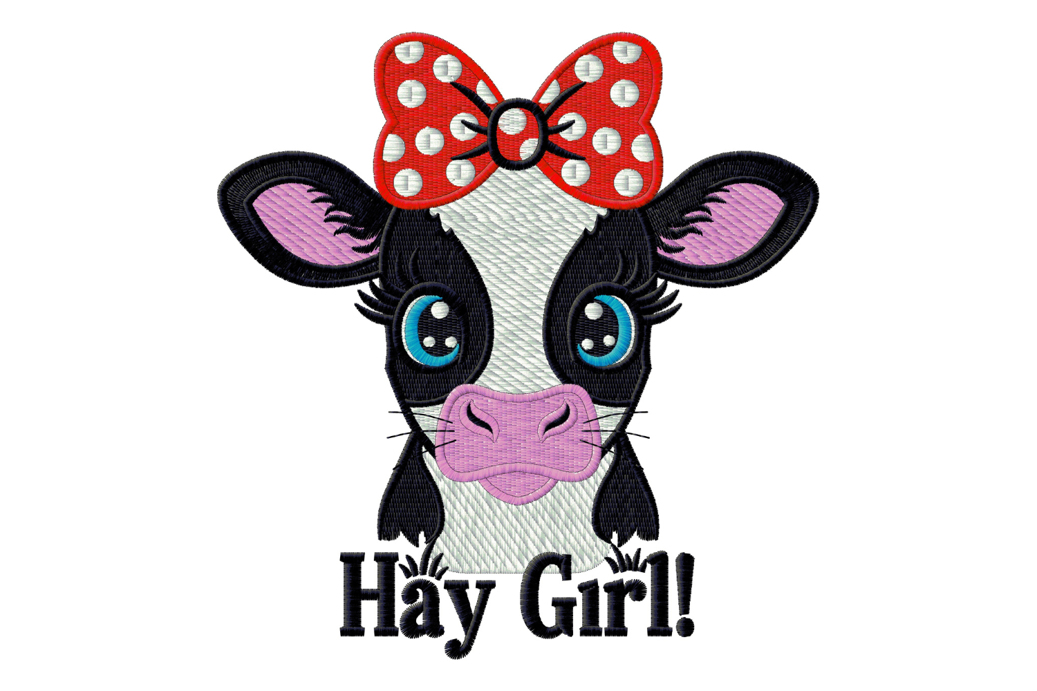 Cute Cow Head Embroidery Design