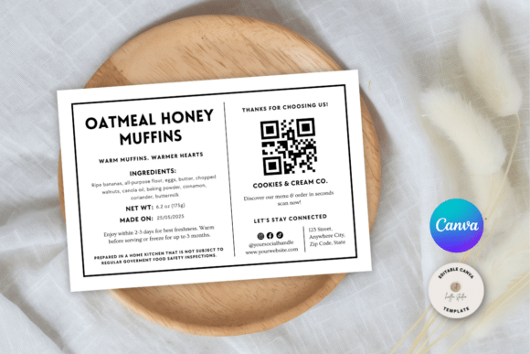 Editable Cottage Food Labels QR Code