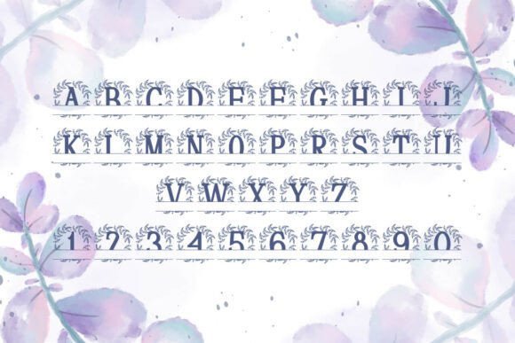 Elmsworth Split Monogram Font PNG with transparent background - Preview 3