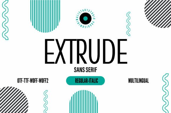 Extrude Font by Minimalistartstudio · Creative Fabrica font preview