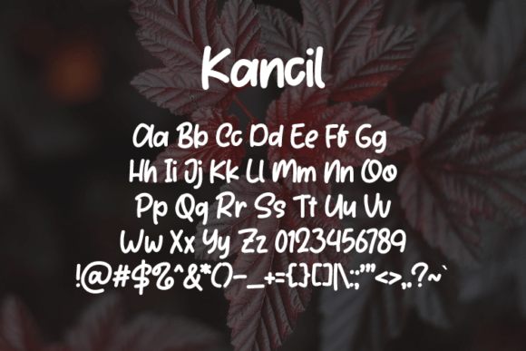 Kancil Font PNG with transparent background - Preview 1