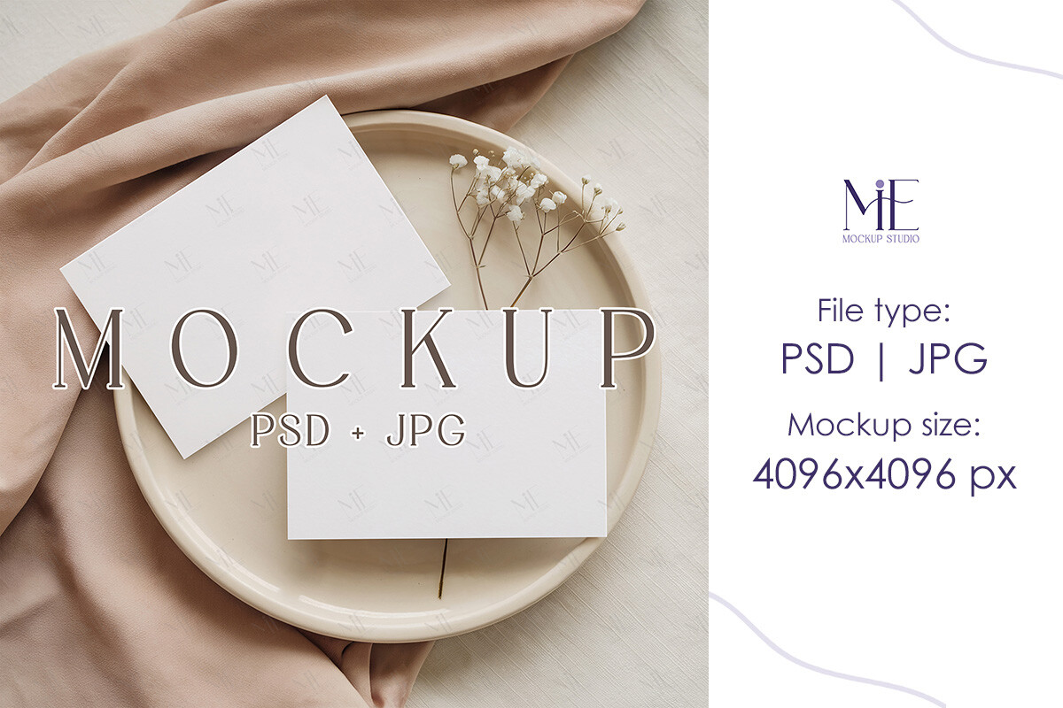 Landscape Double Invitation Card Mockup
