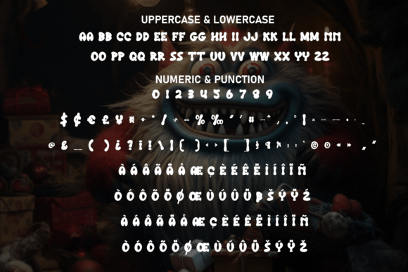 Monster Christmas Font PNG with transparent background - Preview 6