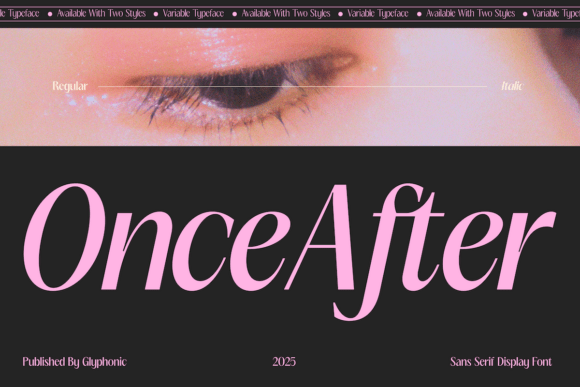 Preview specimen of Once After sans serif font