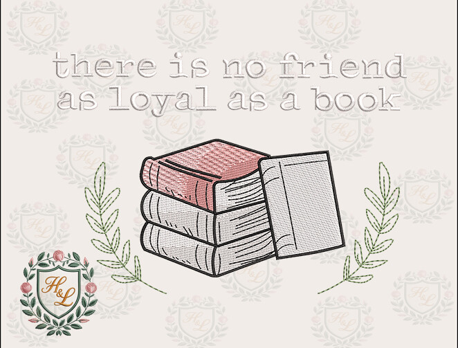 Pink Book Quote Embroidery Files