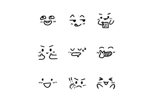 Set of Cute and Kawai Emoji Emoticon Graphic Crafts By Muhammad Rizky Klinsman