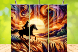 Sunset Cowboy Rider Horse Tumbler Wrap Graphic by Bee Prints · Creative ...