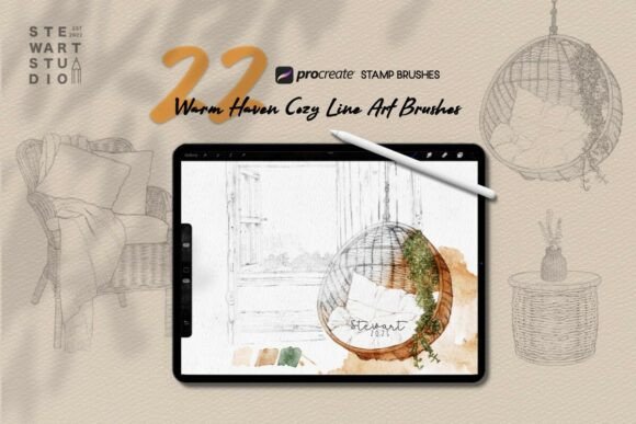 Warm Haven Cozy Line Art Brushes