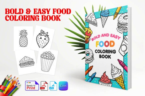 100 Bold and Easy Food Coloring Pages