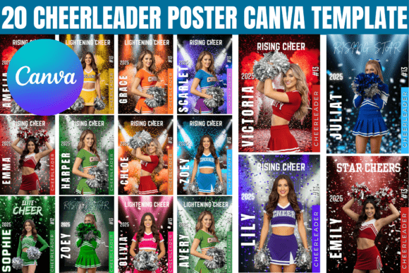 20 Cheerleader Poster Canva Template