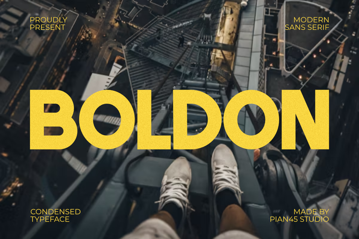 Boldon preview, heavy condensed sans-serif