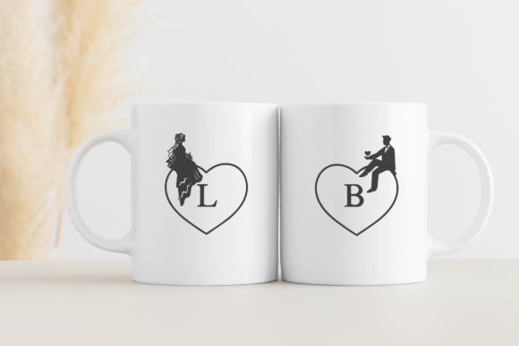 Couple Love Monogram Font PNG with transparent background - Preview 3