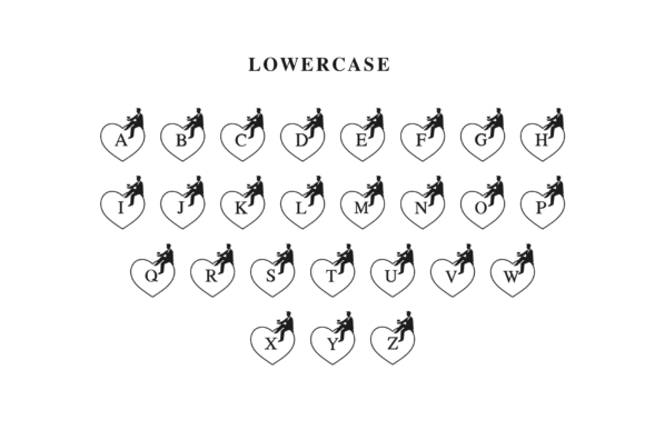 Couple Love Monogram Font PNG with transparent background - Preview 6