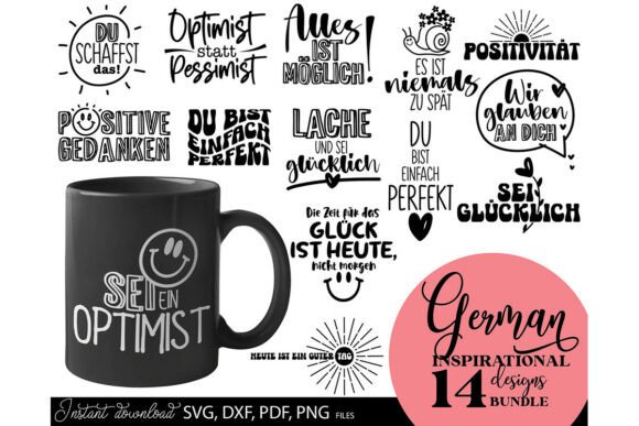 German Inspirational Quotes SVG Bundle