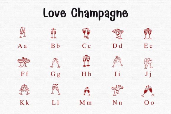 Love Champagne Font PNG with transparent background - Preview 1