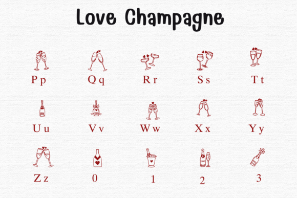 Love Champagne Font PNG with transparent background - Preview 2