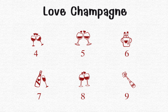 Love Champagne Font PNG with transparent background - Preview 3