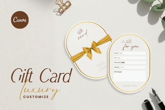 Luxury Minimalist Canva Gift Card Templa Graphics