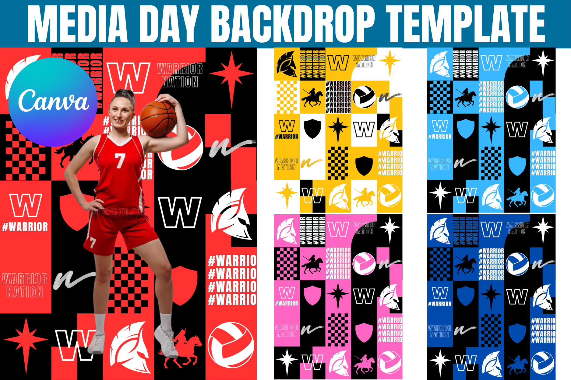 Media Day Backdrop Editable Template