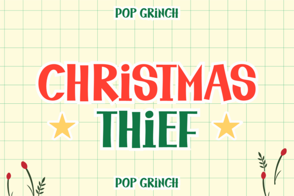 Pop Grinch Font PNG with transparent background - Preview 1