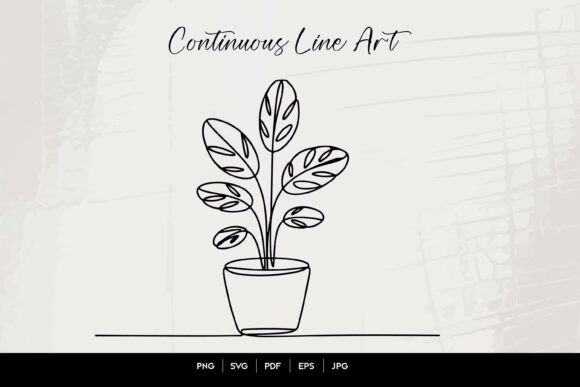 Potted Plant Line Art