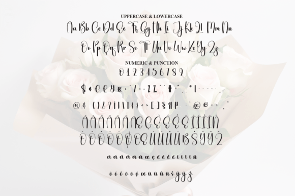 Rose Buoquette Font PNG with transparent background - Preview 6