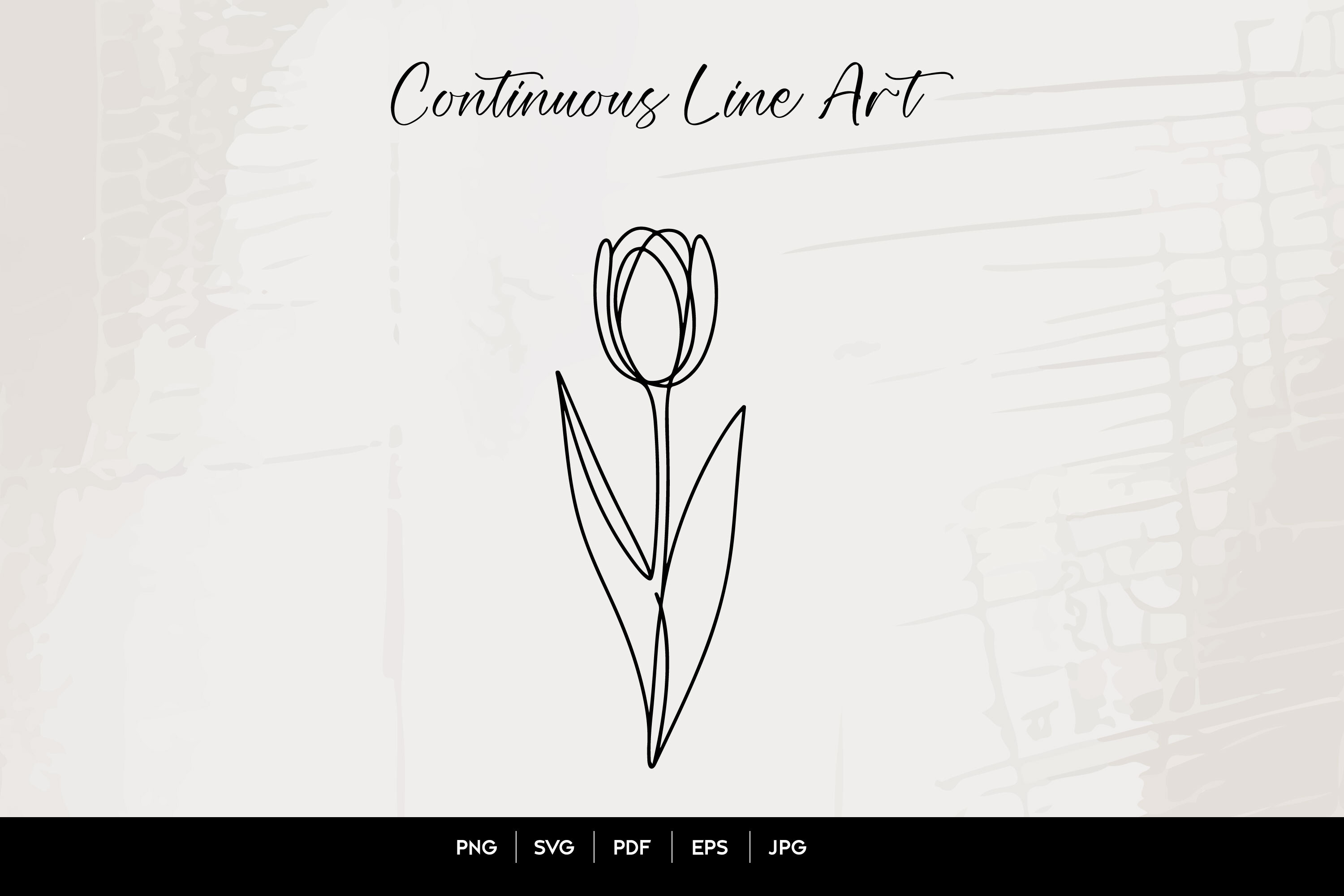 Single Tulip Continuous Line Art