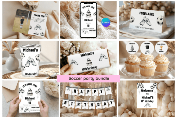 Soccer Party Bundle Editable