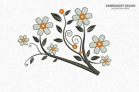 Spring Flower Embroidery Design