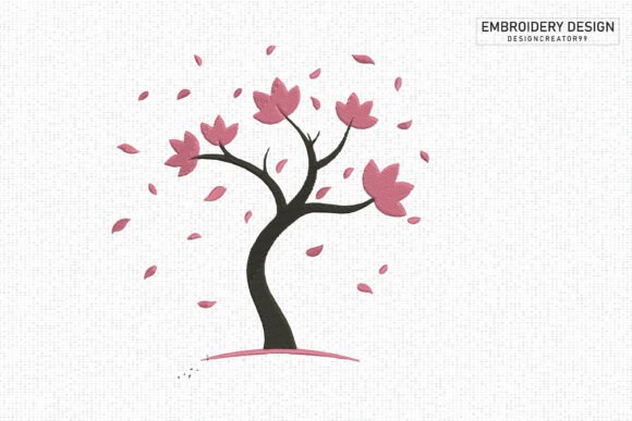 Spring Tree Embroidery Design