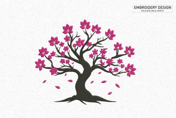 Spring Tree Embroidery Design