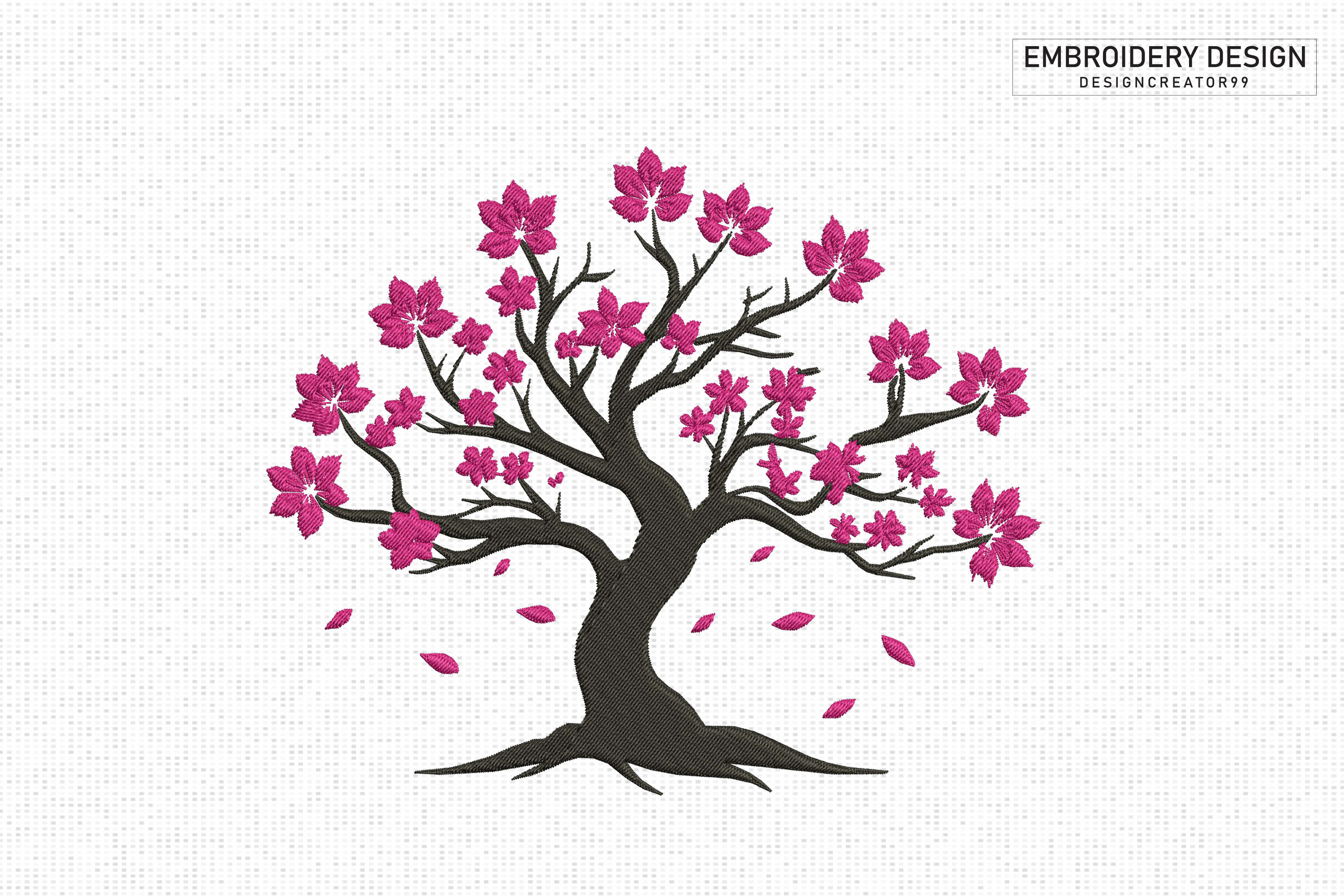 Spring Tree Embroidery Design