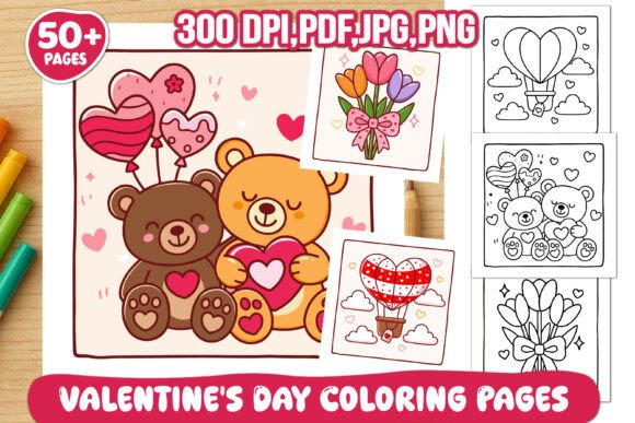 Valentine's Day Coloring Pages Bold&Easy
