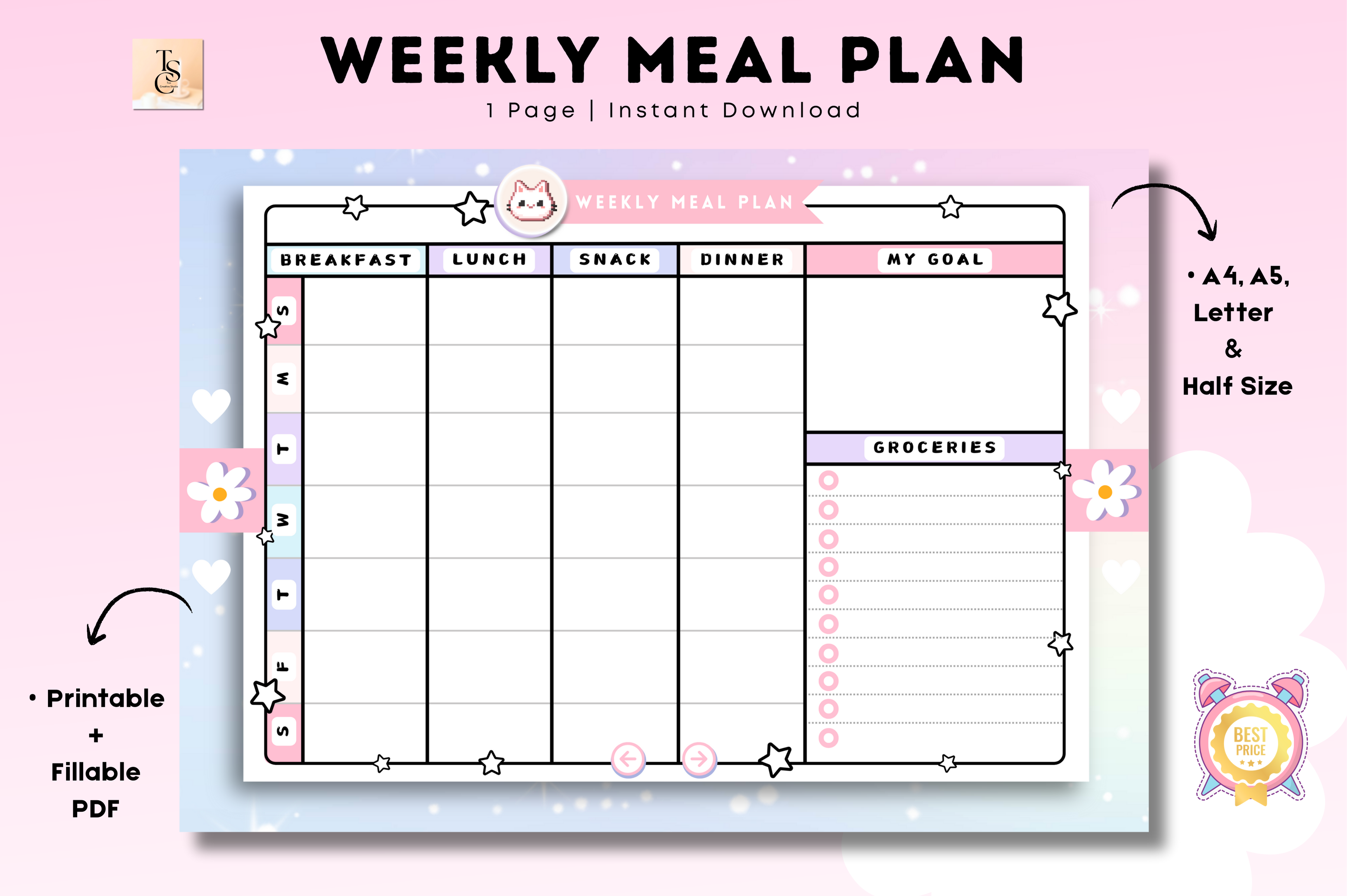 Weekly Meal Planner Printable