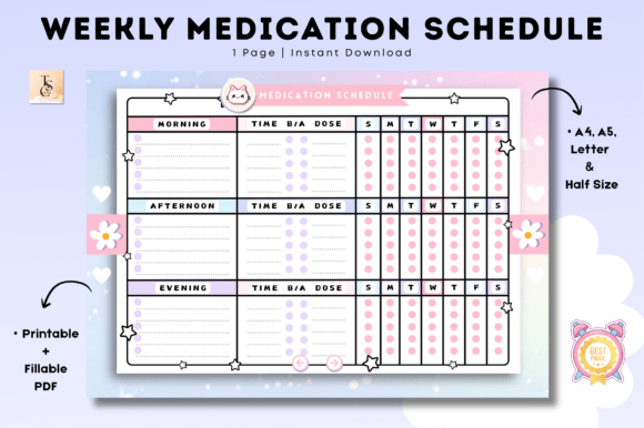 Weekly Medication Schedule Printable