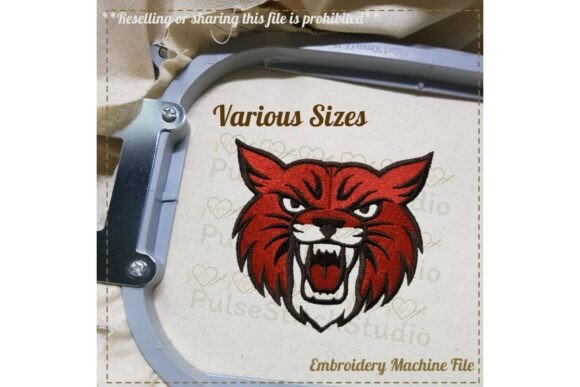 Wildcat Outline Embroidery Design