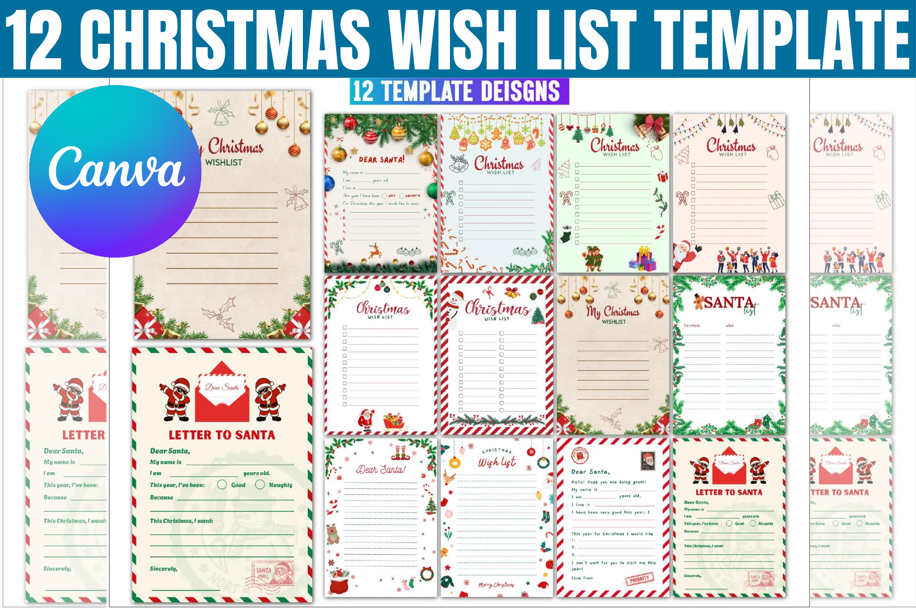 12 Editable Christmas Wish List Template