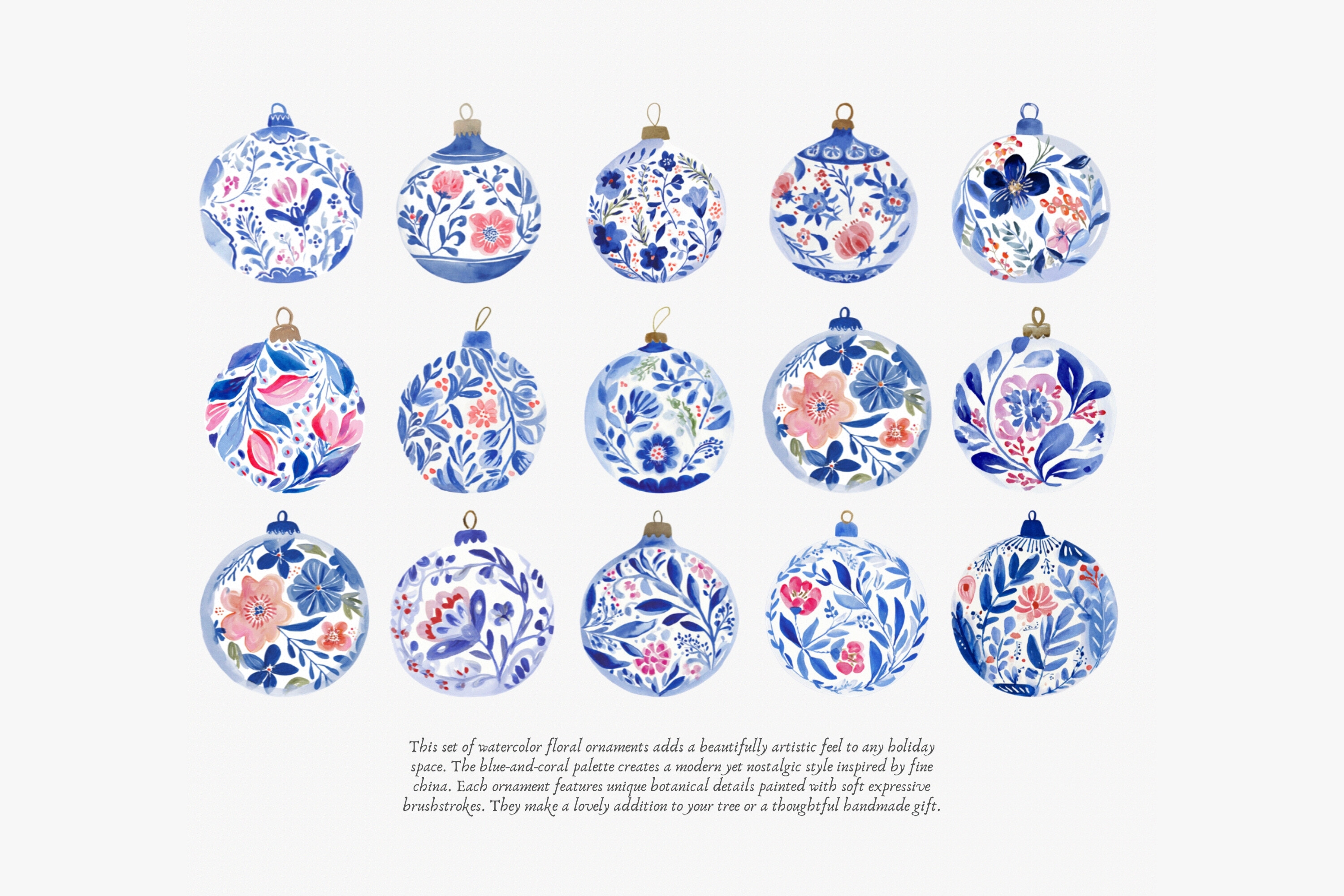 Blue Garden Baubles Clipart Collection - photo 4